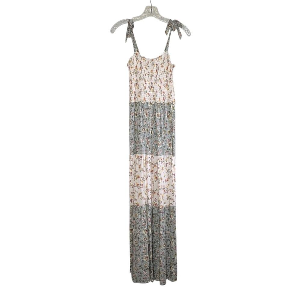 City Triangles Floral Tiered Maxi Sundress Size S Prairie Cottage Festival Boho